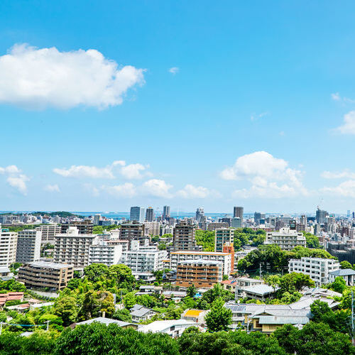 Aerial shot of city