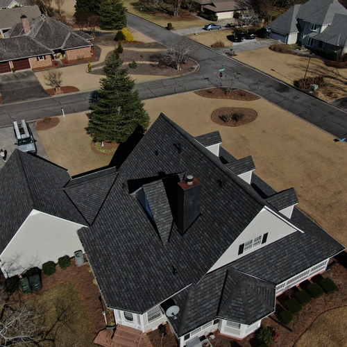 view from above of asphalt shingle roof