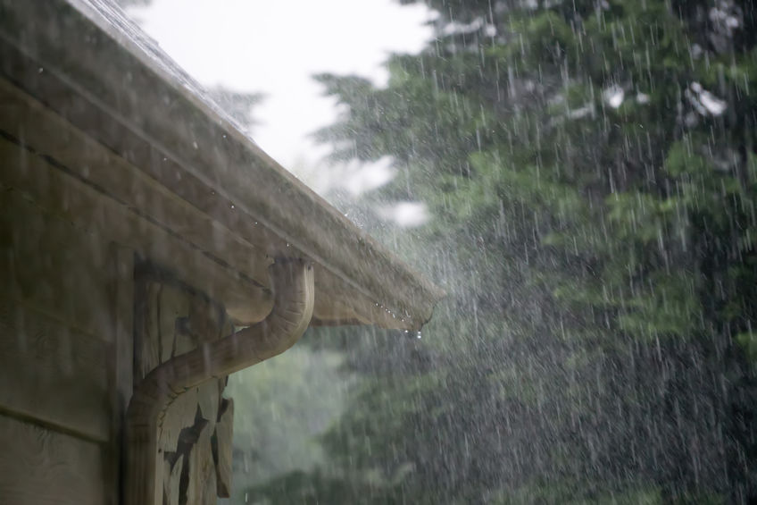 heavy rain pouring down from passing storm